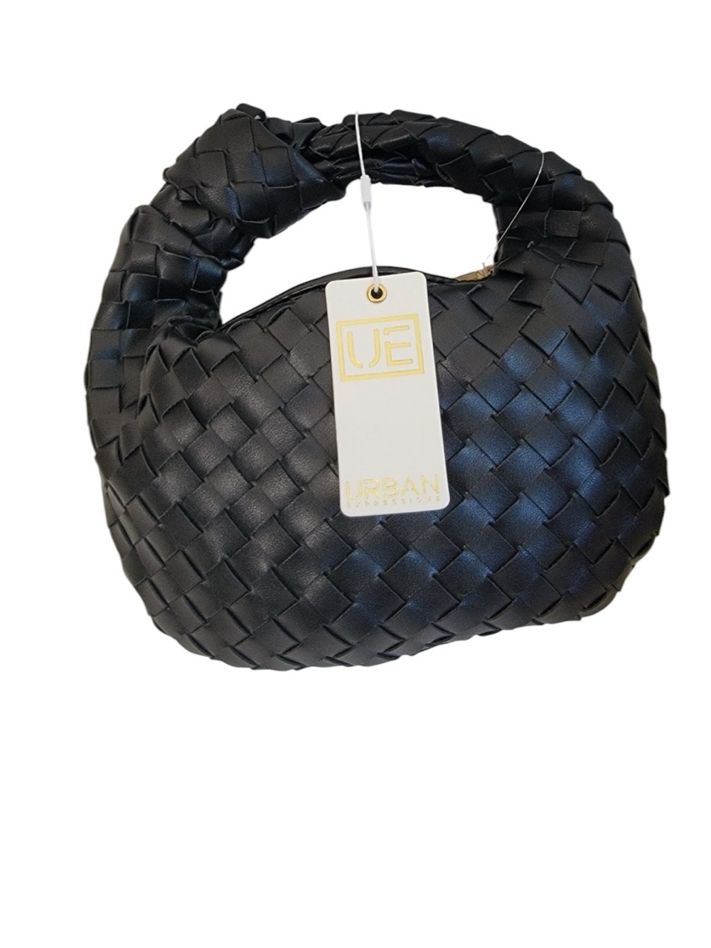 Urban Expressions Black Woven Knotted Tracy Handle Shoulder Bag NWT - Picture 3 of 5